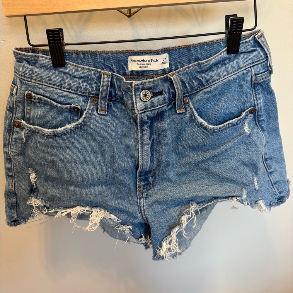 Abercrombie & Fitch Denim High Rise Mom Shorts